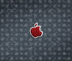 Tło, Szare, Apple, Gwiazdki, Puszek, Logo, Wełniane