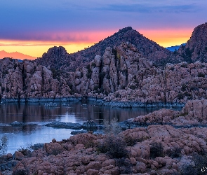 Skały, Jezioro, Stany Zjednoczone, Prescott, Arizona, Watson Lake