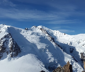 Mont Blanc du Tacul, Szczyt, Śnieg, Francja, Mont Blanc, Zima, Góry