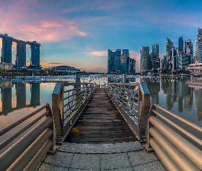 Hotel Marina Bay Sands, Most, Wieżowce, Zatoka Marina Bay, Singapur