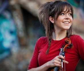 Skrzypce, Lindsey Stirling, Uśmiechnięta, Skrzypaczka