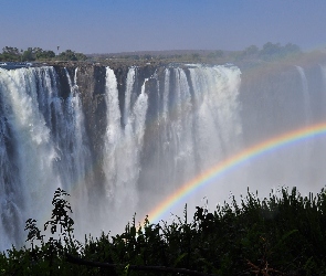 Wodospad, Wodospady Wiktorii, Afryka, Tęcza, Park Narodowy Wodospadów Wiktorii, Zimbabwe, Victoria Falls