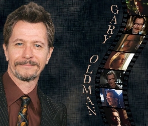 brązowa koszula, krawat, Gary Oldman