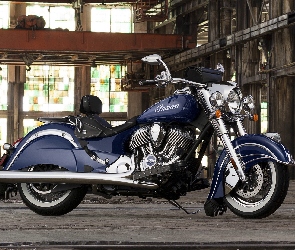 Motocykl, Indian, Granatowy