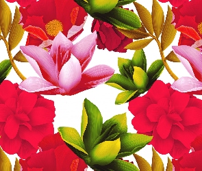Liście, 2D, Kolorowe, Kwiaty