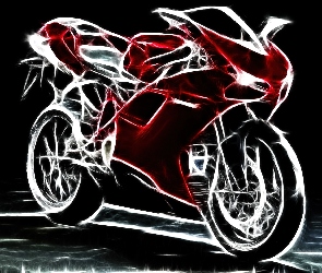Ducati 1198, Grafika, Czerwony, Motocykl