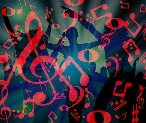 Grafika, Nuty, Ludzie, Tancerze