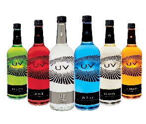 UV, kolorowe butelki, Vodka