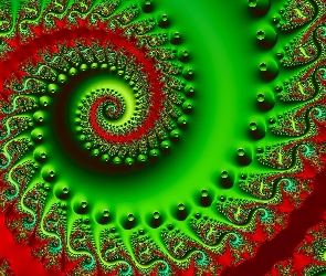 Spirala, Zielono-czerwona, Fraktal