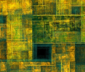 Zielono-żółta, Kwadraty, Abstrakcja