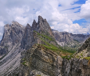 Góry, Włochy, Alpy, Góra Seceda