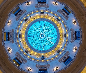 Sklepienie, Żyrandole, Brazylia, Centrum Kultury Banco do Brasil, Rio de Janeiro, Wnętrze