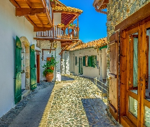 Wioska Kalopanajotis, Domy, Ulica, Brukowana, Cypr