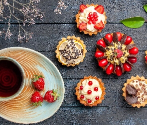 Deski, Babeczki, Herbata, Filiżanka