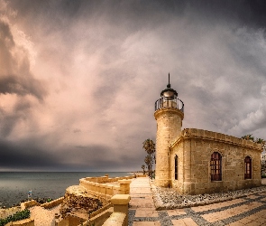 Morze, Prowincja, Muzeum, Almeria, Hiszpania, Zabytek, Faro de Roquetas de Mar, Latarnia morska, Palmy, Roquetas de Mar
