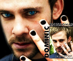 Dominic Monaghan, czarne paznokcie, niebieski oczy