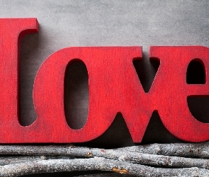 Love, Drzewo, Miłość, Uczucie, Napis
