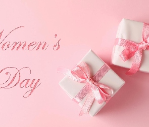 Tło, Różowe, Napis, Dzień Kobiet, Womens Day, Prezenty