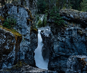 Kanada, Park, Nairn Falls, Wodospad, Skały, Drzewa