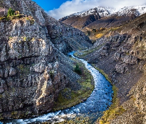 Islandia, Rzeka Eyjafjardara, Góry, Kręta
