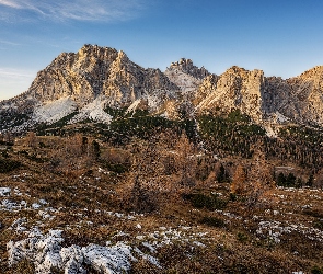 Góry, Włochy, Szczyt Lagazuoi, Dolomity, Jesień