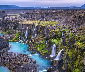 Valley of Tears, Dolina, Rzeka, Islandia, Wąwóz Sigoldugljufur, Wodospady Sigoldugljufur