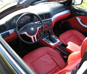 BMW 3, Skóry, Czerwone, E46