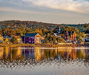 Góry, Nowa Szkocja, Annapolis Royal, Kanada, Prowincja, Miasto, Domy, Rzeka, Annapolis River