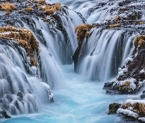 Islandia, Skały, Wodospad, Bruarfoss