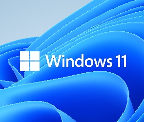 Windows 11, Kształty, Fale, Niebieskie, Logo
