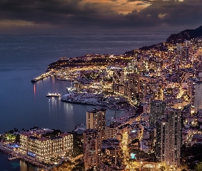 Monako, Wieżowce, Morze, Domy