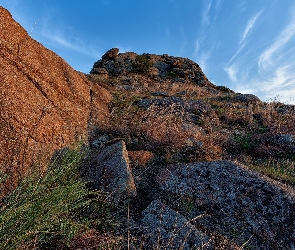 Oklahoma, Trawa, Wichita Mountains, Stany Zjednoczone, Skały, Góry, Góra Little Baldy