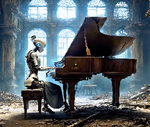 Fortepian, Grafika, Robot