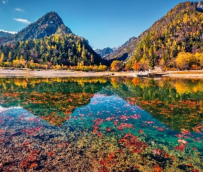 Góry, Lasy, Jasna Lake, Jezioro, Słowenia