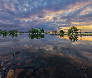 Kolorado, Jezioro, Stany Zjednoczone, Chatfield State Park, Chmury, Park stanowy, Drzewa, Chatfield Lake