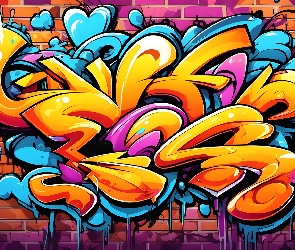 Grafika, Kolory, Graffiti, Ściana