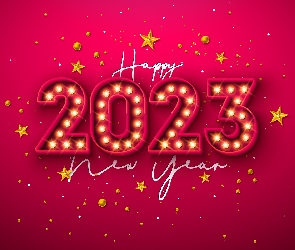 2023, Gwiazdki, Szczęśliwego Nowego Roku, Życzenia, Nowy Rok