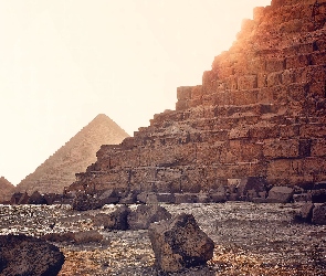 Egipt, Giza, Piramidy, Kamienie