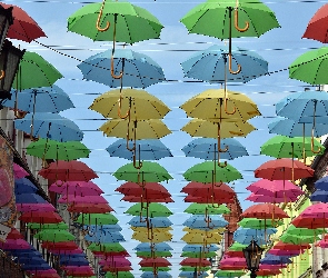 Kolorowe, Parasolki, Wiszące