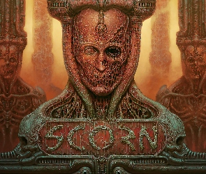 Scorn, Plakat, Napis, Posągi, Gra