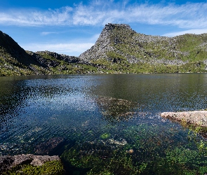 Góry, Kamienie, Jezioro, Niebo