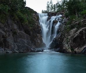 Drzewa, Skały, Big Rock Falls, Belize, Privassion Creek, Wodospad, Rzeka