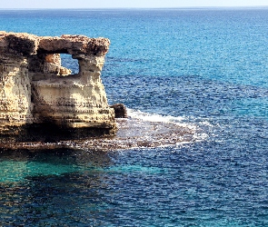 Cypr, Cape Greco, Skała, Morze