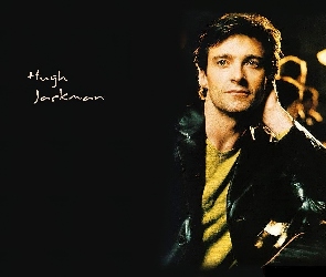 Hugh Jackman, czarna kurtka