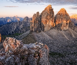 Włochy, Tre Cime di Lavaredo, Skały, Góry