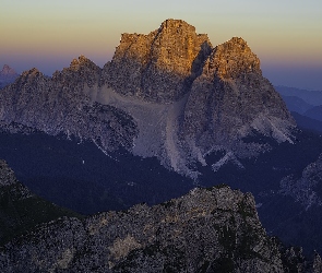 Włochy, Monte Pelmo, Góry, Poranek, Dolomity, Szczyt