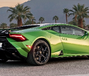 Bok, Tył, Zielone, Lamborghini Huracan Tecnica