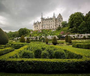 Ogród, Wzgórze, Szkocja, Zamek Dunrobin