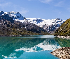 Stausee Mooserboden, Wysokie Taury, Jezioro, Hohe Tauern, Salzburg, Góry, Austria, Gmina Kaprun