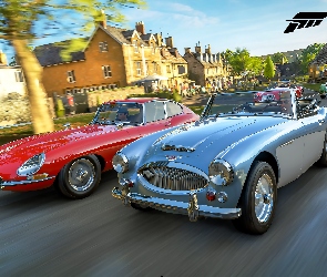 Plakat, Wyścig, Forza Horizon 4, Gra, Samochody zabytkowe, Oldtimers